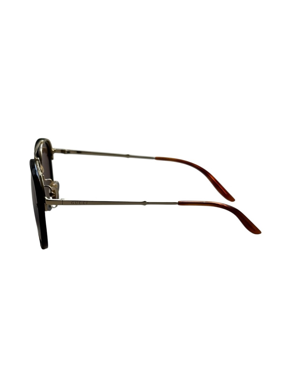 Gucci GG0672S Brown Tortoise Gold Aviator Sunglasses - Picture 2 of 6